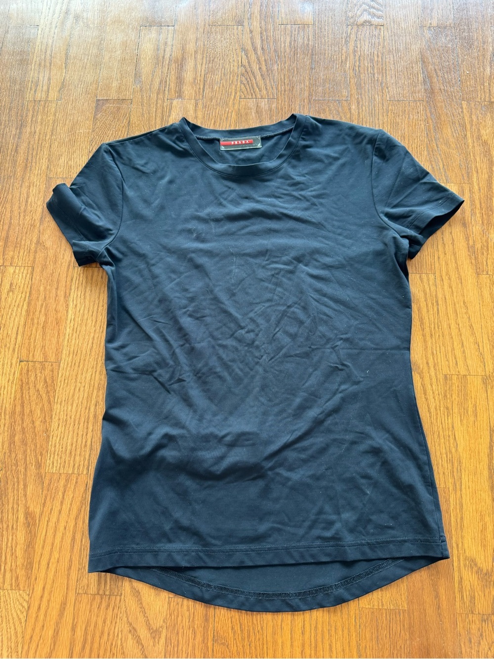 Prada Black Short Sleeve Athletic Crewneck Tee